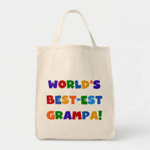 Bright Colours World's Best-est Grampa Gifts Tote Bag