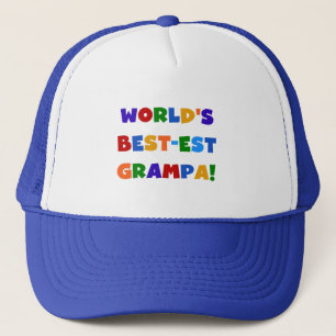 Bright Colours World's Best-est Grampa Gifts Trucker Hat