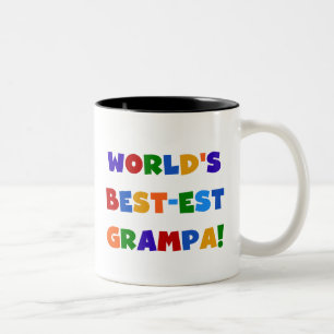 Bright Colours World's Best-est Grampa Gifts Two-Tone Coffee Mug