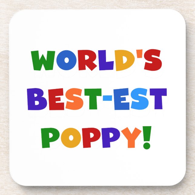 Bright Colours World's Best-est Poppy Gifts Coaster (Front)