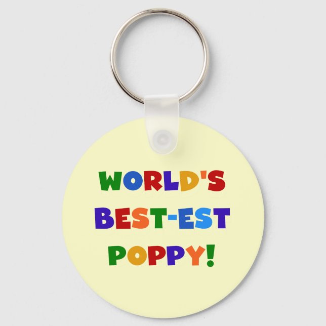 Bright Colours World's Best-est Poppy Gifts Key Ring (Front)