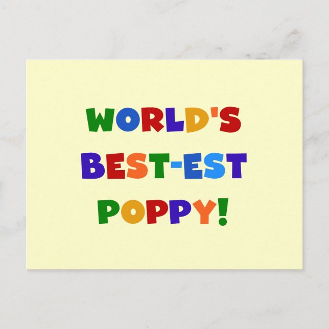 Bright Colours World's Best-est Poppy Gifts Postcard (Front)