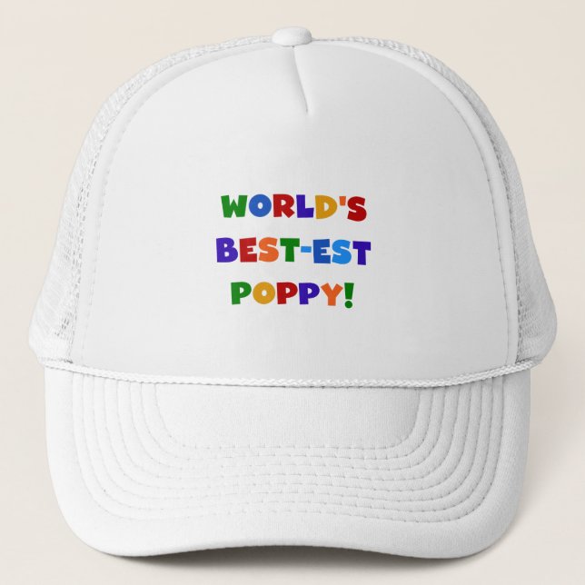 Bright Colours World's Best-est Poppy Gifts Trucker Hat (Front)