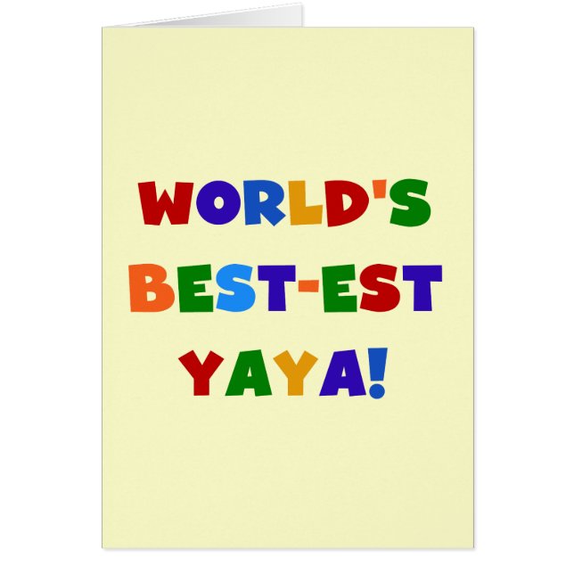 Bright Colours World's Best-est Yaya Gifts (Front)