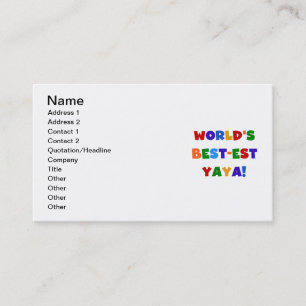 Bright Colours World's Best-est Yaya Gifts Business Card