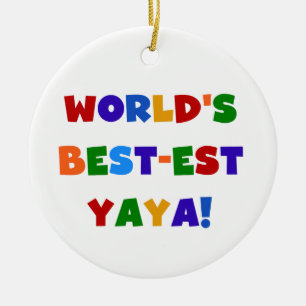 Bright Colours World's Best-est Yaya Gifts Ceramic Tree Decoration