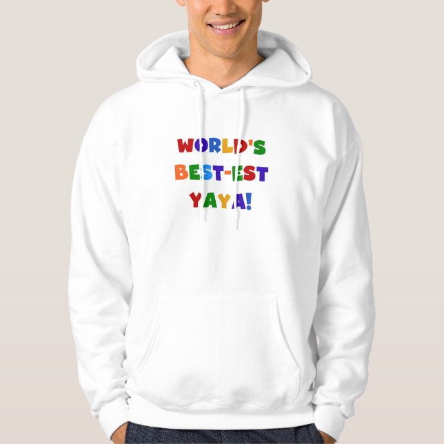 Bright Colours World's Best-est Yaya Gifts Hoodie (Front)