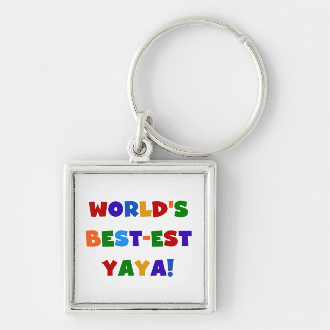 Bright Colours World's Best-est Yaya Gifts Key Ring (Front)