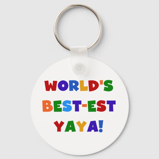Bright Colours World's Best-est Yaya Gifts Key Ring (Front)
