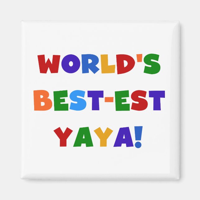 Bright Colours World's Best-est Yaya Gifts Magnet (Front)
