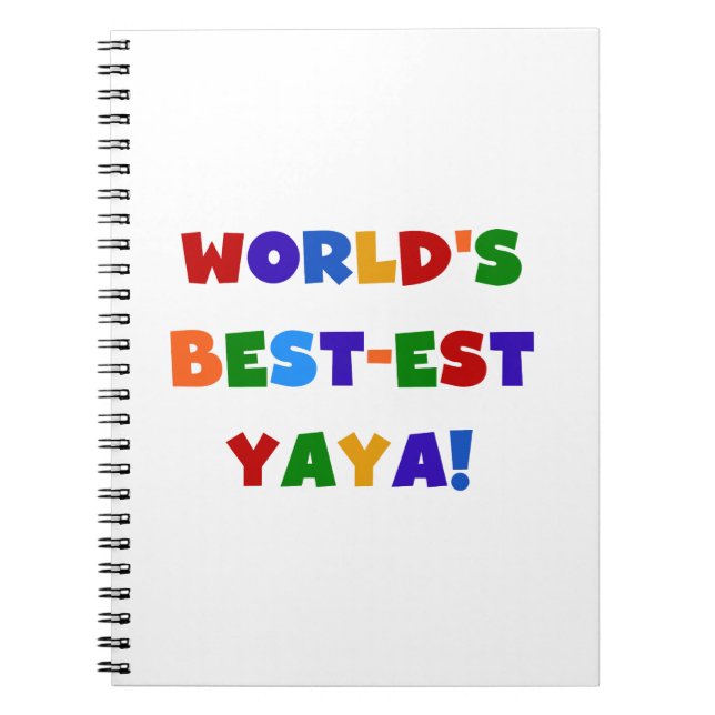 Bright Colours World's Best-est Yaya Gifts Notebook (Front)