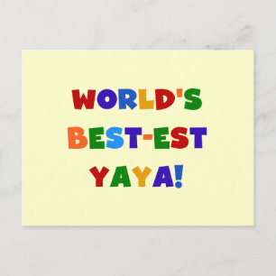 Bright Colours World's Best-est Yaya Gifts Postcard