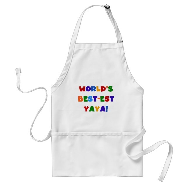 Bright Colours World's Best-est Yaya Gifts Standard Apron (Front)