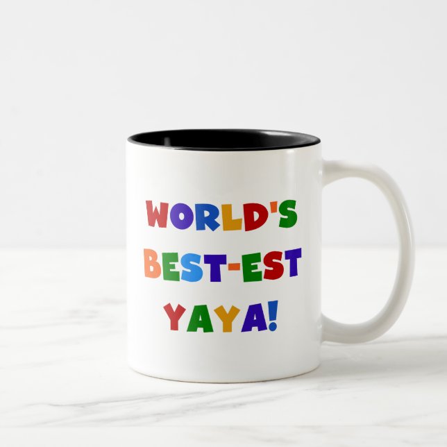 Bright Colours World's Best-est Yaya Gifts Two-Tone Coffee Mug (Right)
