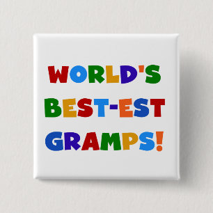 Bright Colours World's Best Gramps Gifts 15 Cm Square Badge