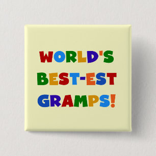 Bright Colours World's Best Gramps Gifts 15 Cm Square Badge