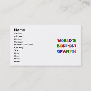 Bright Colours World's Best Gramps Gifts Business Card