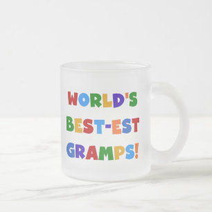 Bright Colours World's Best Gramps Gifts Frosted Glass Coffee Mug