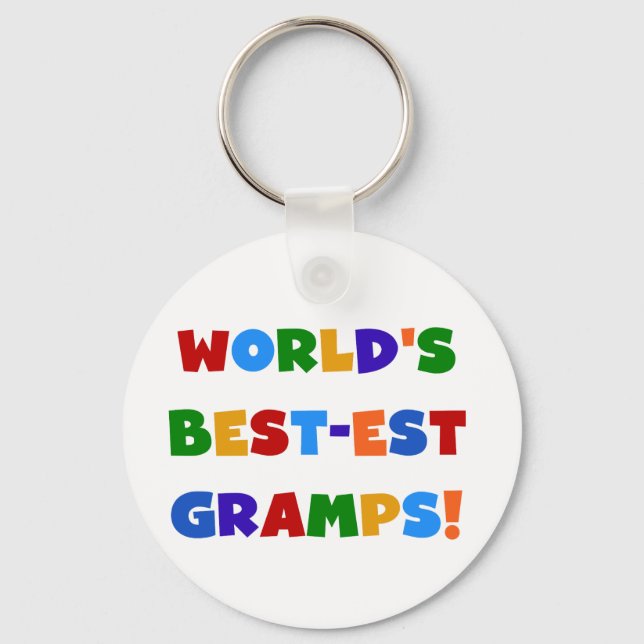 Bright Colours World's Best Gramps Gifts Key Ring (Front)