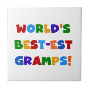 Bright Colours World's Best Gramps Gifts Tile