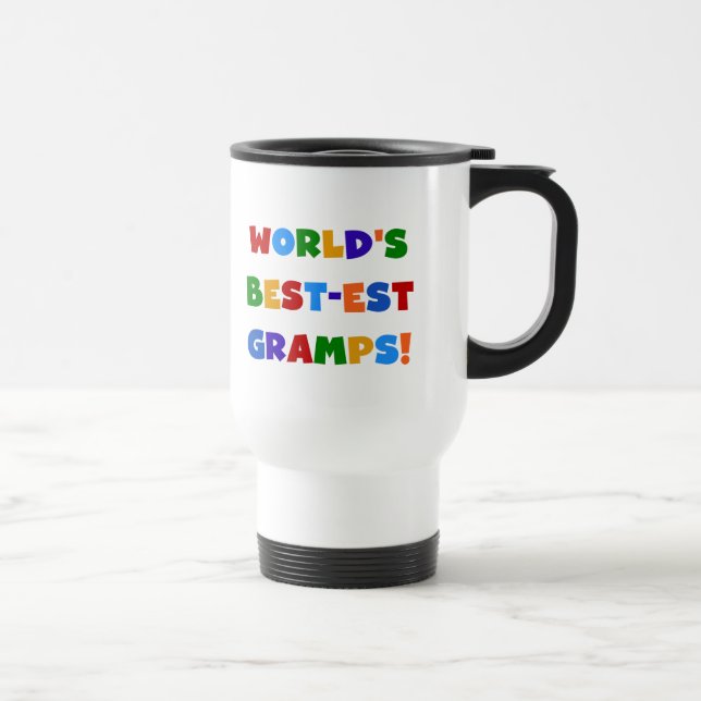 Bright Colours World's Best Gramps Gifts Travel Mug (Right)