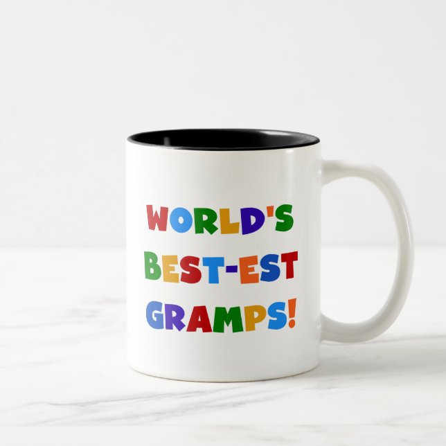 Bright Colours World's Best Gramps Gifts Two-Tone Coffee Mug (Right)