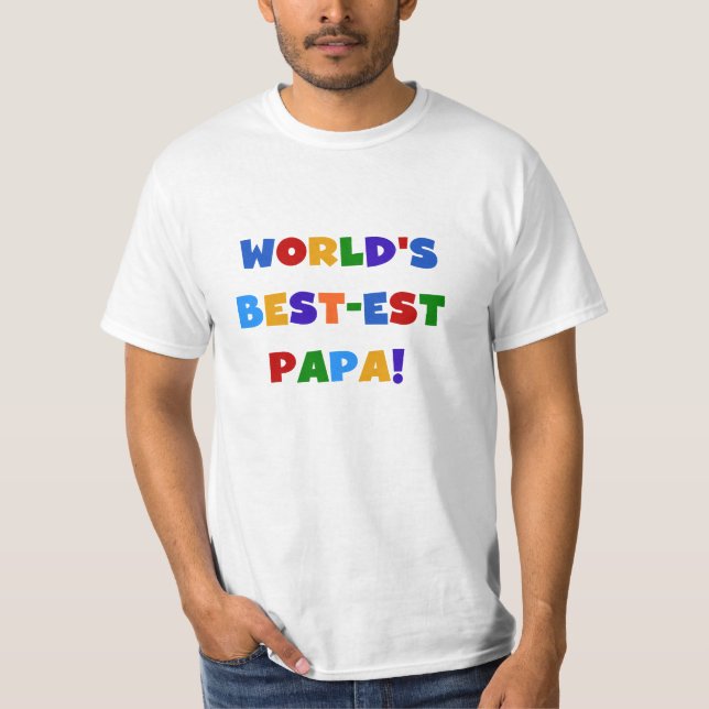 Bright Colours World's Best Papa Tshirts and Gifts (Front)
