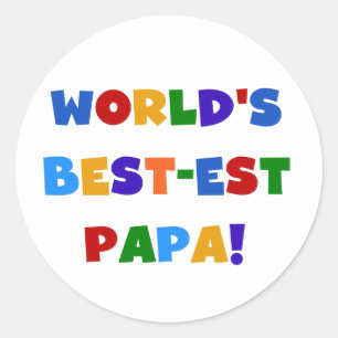 Bright Colours World's Best Papa Tshirts and Gifts Classic Round Sticker