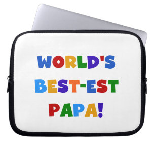 Bright Colours World's Best Papa Tshirts and Gifts Laptop Sleeve