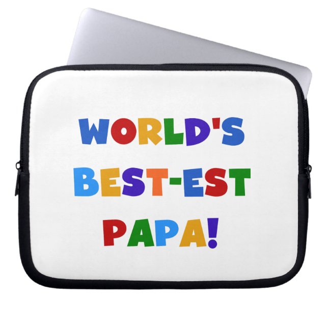Bright Colours World's Best Papa Tshirts and Gifts Laptop Sleeve (Front)