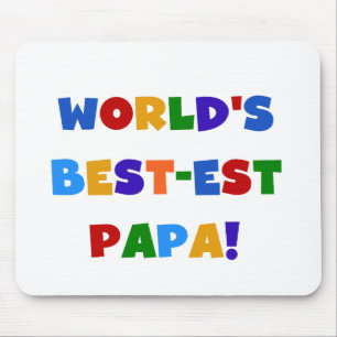 Bright Colours World's Best Papa Tshirts and Gifts Mouse Mat