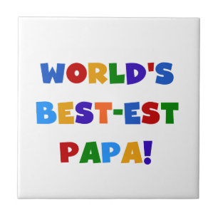Bright Colours World's Best Papa Tshirts and Gifts Tile