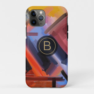 Bright Contemporary Artwork Red Orange Pink Blue iPhone 11 Pro Case