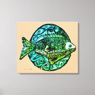 Bright contemporary Friendly Fish fine art print