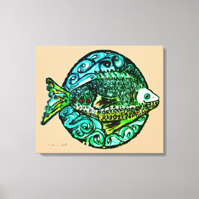 Bright contemporary Friendly Fish fine art print (Front)