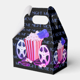 Bright Contemporary Movie Night Gable Favour Box