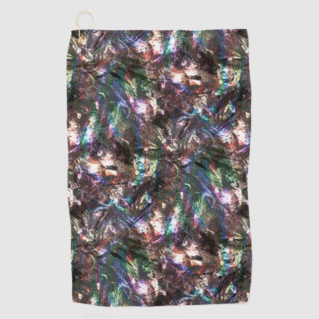 Bright copper coloured rustic texture, roughness   golf towel (Front)