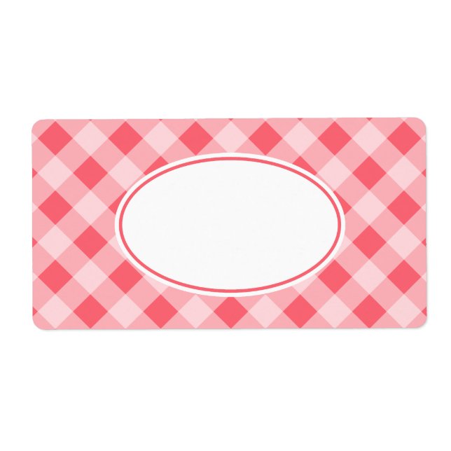 Bright Coral Gingham Labels (Front)