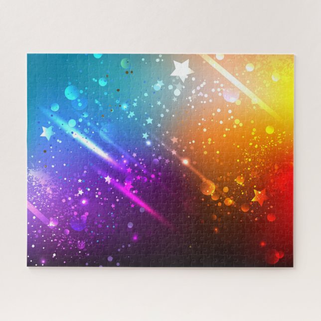 Bright Cosmic Rainbow Galaxy Puzzle – 16” x 20” (Horizontal)
