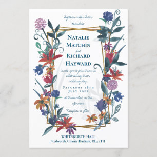 Bright country floral carnival wildflower invitation