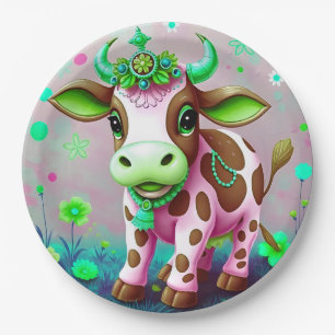Bright Cow Floral Diwali Vibes Paper Plate