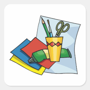 Bright Craft Supplies Colorful Art Tools Square Sticker
