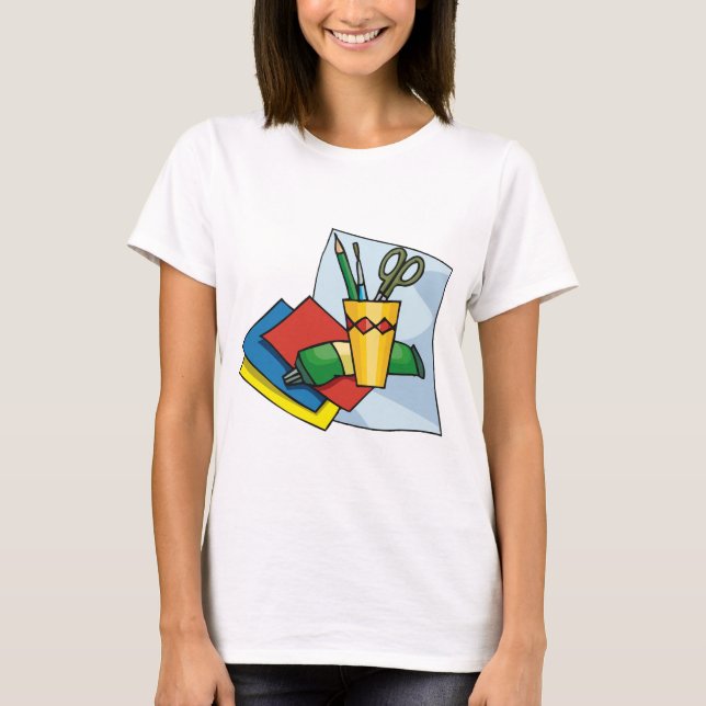 Bright Craft Supplies Colorful Art Tools T-Shirt (Front)