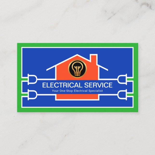 Bright Creative Electrical Home Circuit Wiring Business Card (Front)