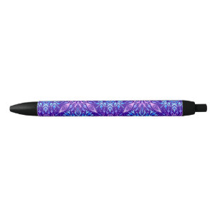 Bright crystal snowflakes ornament black ink pen
