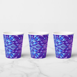 Bright crystal snowflakes ornament paper cups