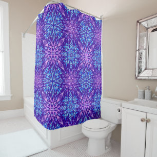 Bright crystal snowflakes ornament shower curtain