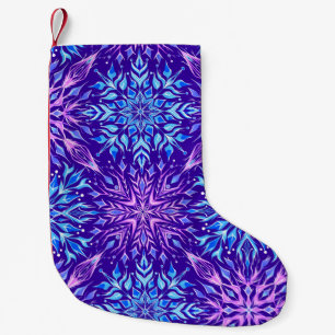 Bright crystal snowflakes ornament small christmas stocking