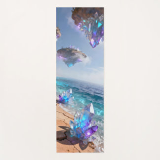 bright crystalline ocean on the cracked desert  yoga mat