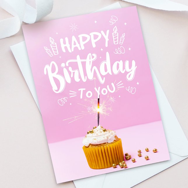 Bright Cupcake Happy Birthday Greeting Card (Creator Uploaded)